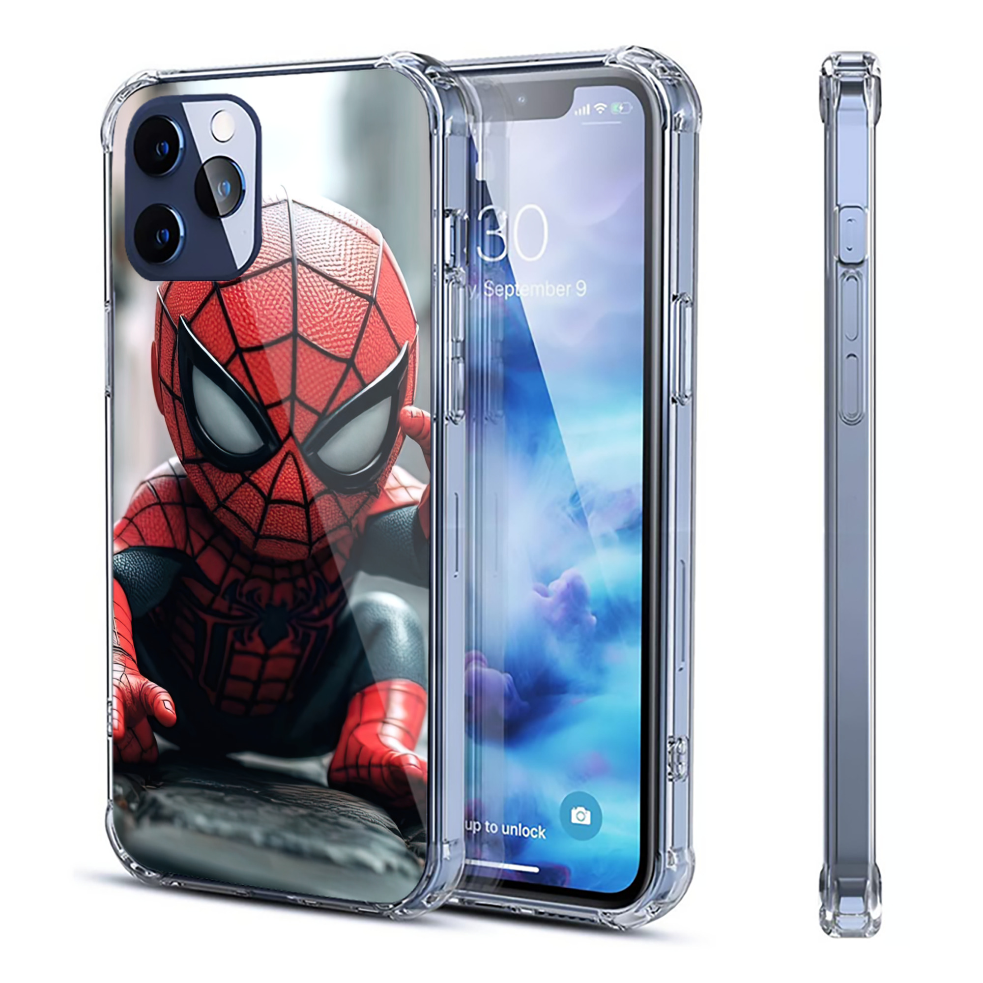 （画像用） Spider Man スパイダーマン 【iPhone 12シリーズ対応】透明スマホケース（クリアソフトケース）